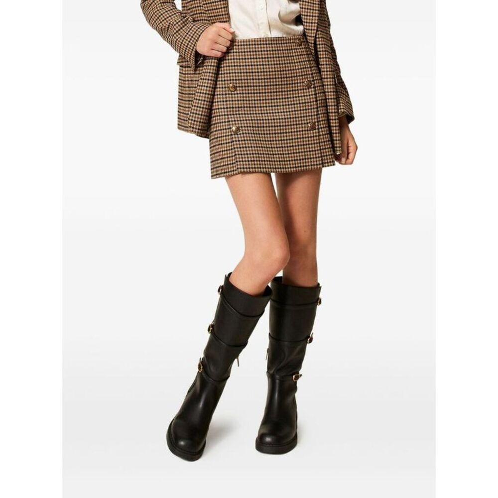 TWIN-SET Houndstooth Double-Breasted Mini Skirt Women S2112112884 Skirts